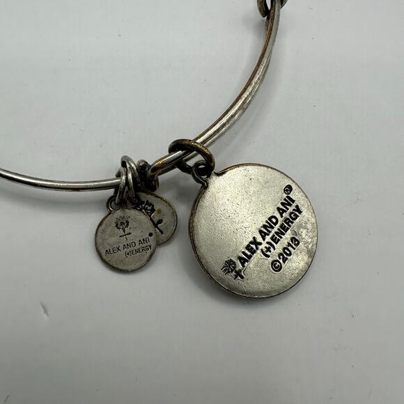 Alex and Ani bracelet M Initial Silver costume jewelry Expandable Adjustable - Picture 4 of 5